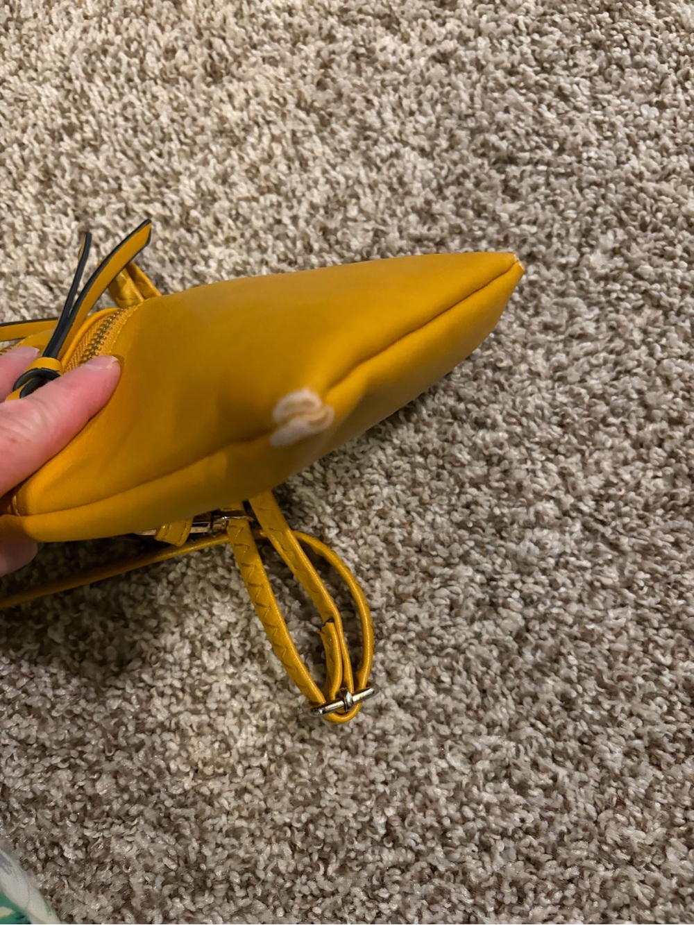 Yellow Mustard Crossbody Bag w/ Adjustable Strap - Picture 4 of 5
